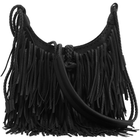 Chic Vegan Suede Fringe Crossbody Bag - Ideal Everyday Hobo Purse for Women - Picture 8 of 9